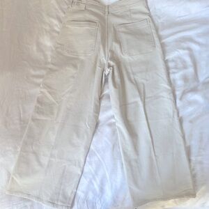 Calais wide leg crop sz 10 color white sand